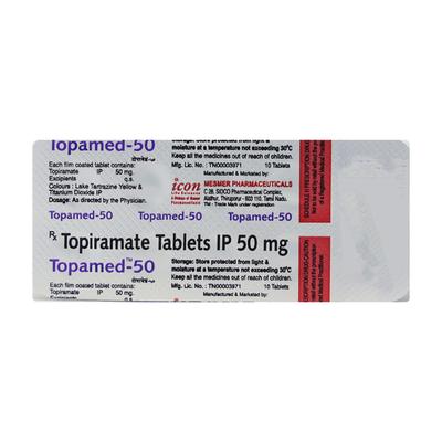 Topamed 50mg Tablet 10'S - Epilepsy/Convulsion-Ant