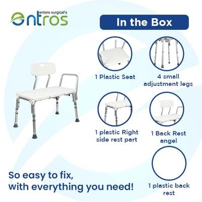 Entros Premium Adjustable Bathing Stool Bench (6030A) 1's - Health Monitoring Devices