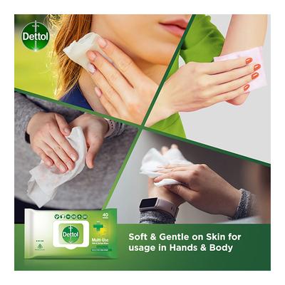 Dettol Multi-Use Skin & Surface Wipes - Original 40's - Facial Wipes & Tissues