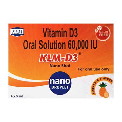 KLM D3 SUGAR FREE PINEAPPLE FLAVOUR Nano Shots 5ml - Supplements-Vit