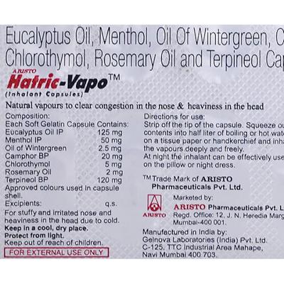 Hatric Vapo Capsule 10'S - Nasal Congestion-Nas