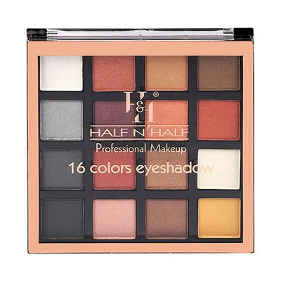 Half N Half Professional Makeup Kit, 16 Colours Eyeshadow Palette, Multicolor - 01 18 gm - Eye Shadow Palettes