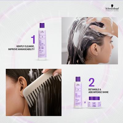 Schwarzkopf Professional Bonacure Frizz Away Shampoo with Babassu Oil,with Vegan Keratin 250 ml - Shampoos