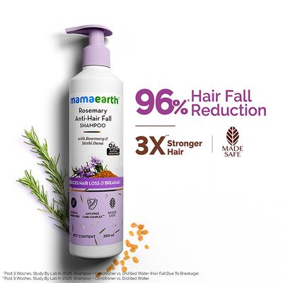Mamaearth Rosemary Anti-Hair Fall Shampoo with Rosemary and Methi Dana for Reducing Hair Loss and Breakage 250 ml - Shampoos