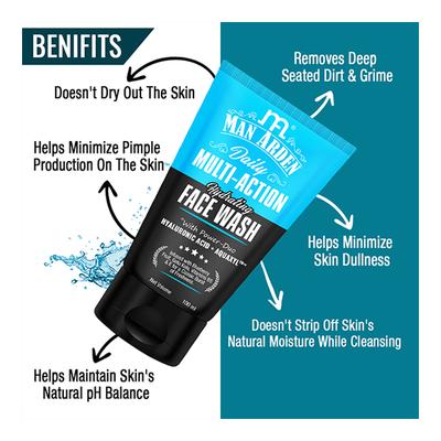 Man Arden Daily Multi-Action Hydrating Face Wash 100 ml - Face Washes