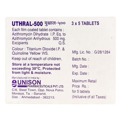 Uthral 500mg Tablet 5'S - Bacterial Infections-Mac
