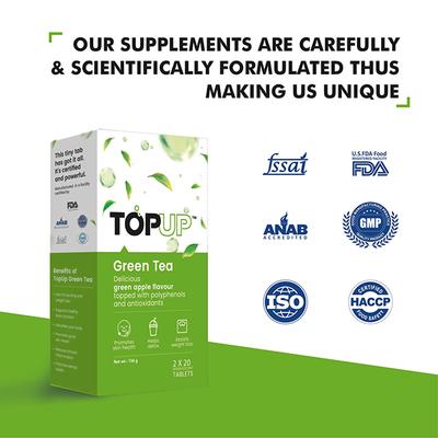 Nuvox TopUp Green Tea Effervescent Tablet - Green Apple 40's - Herbal/Green Teas