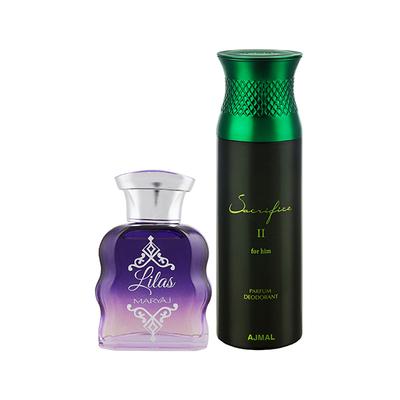 Maryaj Lilas EDP Citrus Floral Perfume And Ajmal Sacrifice II For Him Deodorant Fruity Aromatic Fragrance 300 ml - Perfumes (Edt/Edp)