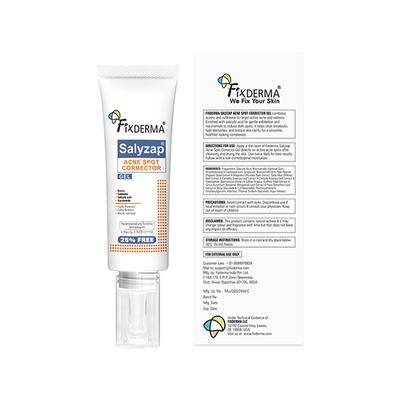 Fixderma Salyzap Acne Spot Corrector Gel with Salicylic Acid & Aczero Reduce Acne Pimples 20 gm - Face Moisturizers