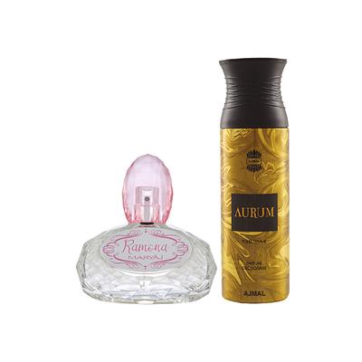 Maryaj Ramona EDP Citrus Floral Perfume And Ajmal Aurum Femme Deodorant Fruity Floral Fragrance 300 ml - Women Perfumes (Edt/Edp)