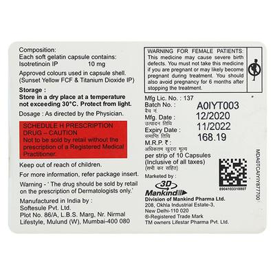 Zitblow 10mg Capsule 10'S - Acne-Acn