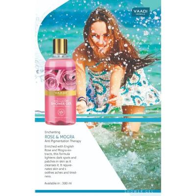 Vaadi Herbals Shower Gel - Enchanting Rose & Mogra 300 ml - Shower Gels & Body Wash