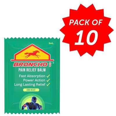 Broncho Rub Pain Relief Balm - Cool Relief (Pack of 10 X 3 ml) - Balm/Ointments