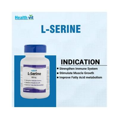 Healthvit L-Serine 500MG For Strengthen Immune System- Capsules 60's - Calcium And Minerals