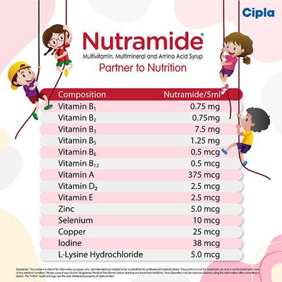Nutramide Mixed Fruit Flavour Syrup 200ml - Supplements-Vam