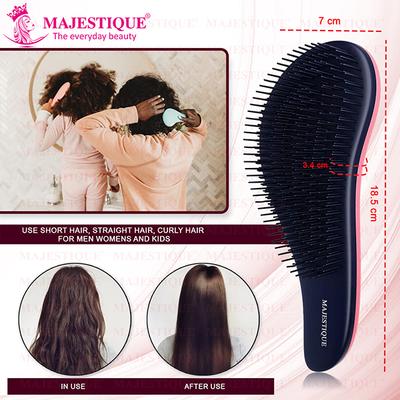 Majestique Curve Detangling Hair Brush for for All Hair Types Adults, and Kids - Multicolor 1's - Hair Brushes