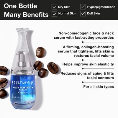 Soulflower Coffee 5% Collagen Boosting, Firming Neck Elasticity Serum 40 ml - Face Serum