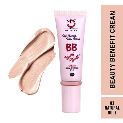 Matt Look Skin Perfection Super Makeup Bb Beauty Benefit Cream Spf 25 Oil Free Lightweight Buildable Coverage That Minimizes Pores, Blemishes & Imperfections - 03 38 gm - Foundation