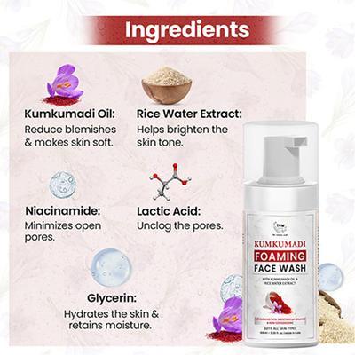 Tnw The Natural Wash Oil Controlling Kumkumadi Foaming Face Wash For Glowing Skin 100 ml - Face Washes