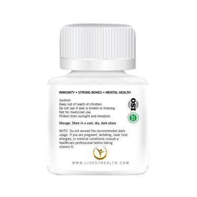 Livest Health Vitamin D3 & Calcium 400 IU High Absorption For Strong Bones and Muscles 30's - Multi-Vitamins