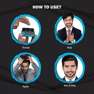 Set Wet Hair Wax For Men - Gel Waxt, Strong Hold, Perfect Slick and Shiny Wet Look, Strong Hold 60 gm - Hair Waxes