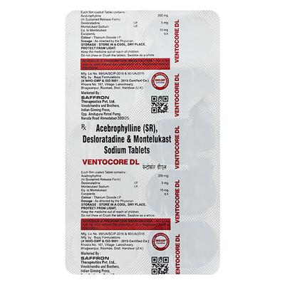 Ventocore DL Tablet 10'S - Asthma/COPD-Ast