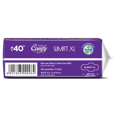 Amrutanjan Comfy Slimfit Sanitary Napkin XL 6's - Sanitary Napkins