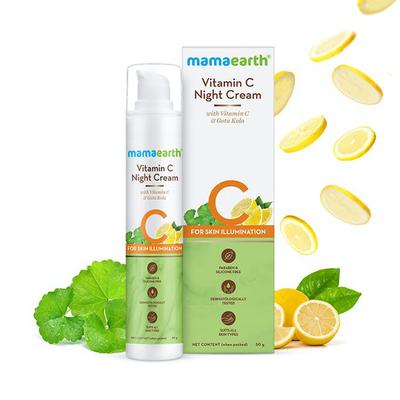 Mamaearth Vitamin C Night Cream with Gotu Kola & vitamin C for Skin Illumination 50gm - Night Cream
