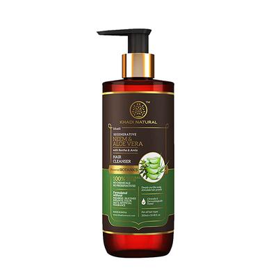 KHADI NATURAL NEEM & ALOEVERA WITH REETHA & AMLA, HAIR CLEANSER - POWERED BOTANICS 310 ml - Shampoos