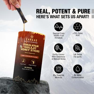 Bargad Himalayan Shilajit Honey Sticks - Dark Chocolate Flavour 30's - Speciality Medicines