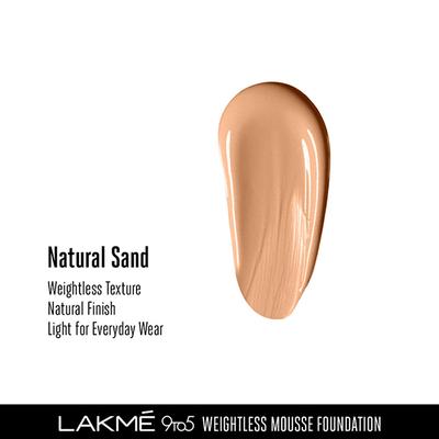 Lakme 9To5 Weightless Mousse Foundation Natural Sand 25 Gm - Foundation