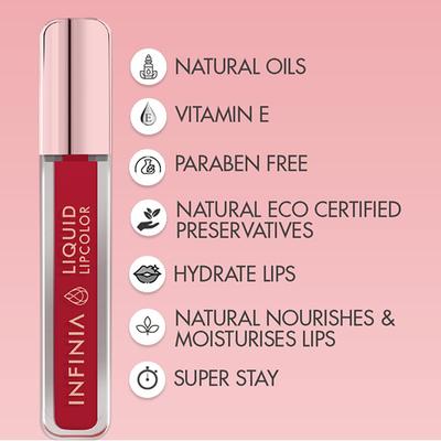 Infinia Liquid Lip Color Liquid Lipstick M 41 Long Lasting and Waterproof 5 ml - Liquid Lipsticks