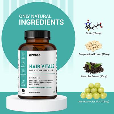 Nirvasa DHT Blocker with Biotin Tablet, 60 Tablet 60 gm - Multi-Vitamins