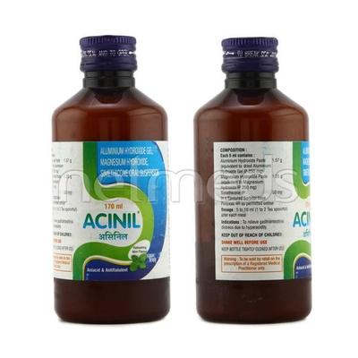 Acinil Sugar Free Mint Flavour Oral Suspension 170ml - Ulcer/Reflux/Flatulence-Aaa