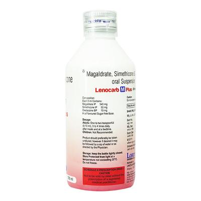 LENOCARB M PLUS Sugar Free Saunf Flavour Oral Suspension 200ml - Ulcer/Reflux/Flatulence-Aaa