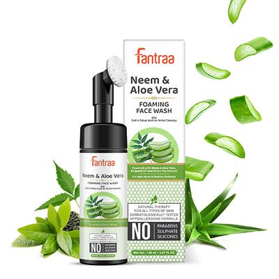 Fantraa Neem & Aloe Vera Foaming Face Wash with Built 150 ml - Face Wash & Cleansers