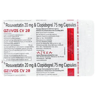 AZUVAS CV 20 Capsule 10's - High Cholesterol-Dys