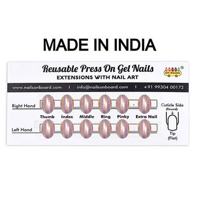 Nails On Board Handmade Press On Gel Nails- Holographic White 50 gm - Nail Care