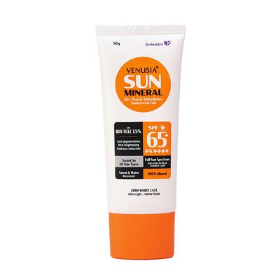 VENUSIA SUN MINERAL SPF 65+ PA ++++ UVA+UVB+IR Sunscreen Gel 50g - Sun Protectors-Emo