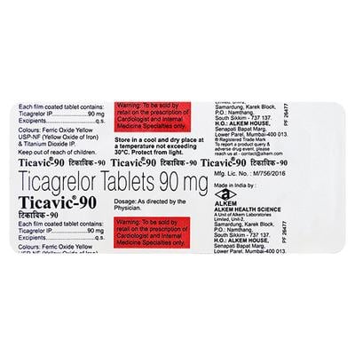 TICAVIC 90mg Tablet 10's - Blood Clot-Ant