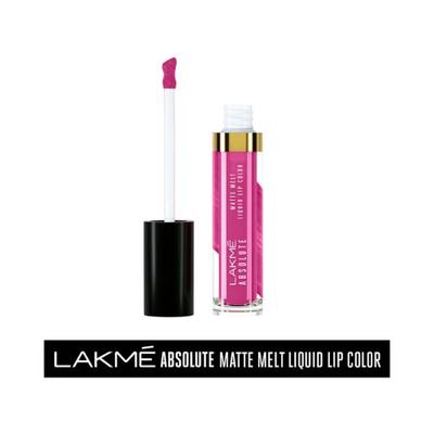 Lakme Absolute Matte Melt Liquid Lip Color Fiery Pink 6 ml - Liquid Lipsticks