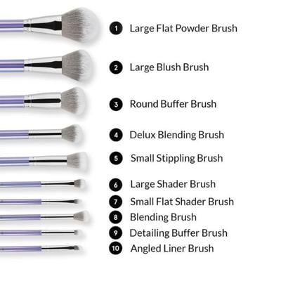 bh cosmetics Hello Holo 10 Piece Brush Set 1's - Lens Solution & Accessories