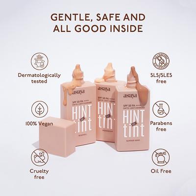 Asaya Hint Of Tint Tinted Sunscreen SPF 50 PA++++ Shade-Medium 40 ml - Body Sunscreen