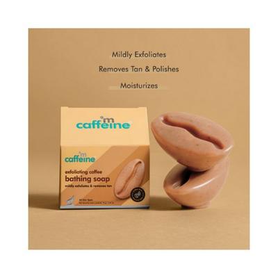mCaffeine Exfoliating Coffee Bath Soap with Caramel & Almond Milk for Tan Removal & Moisturization 75 gm - Soaps