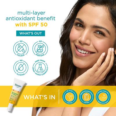 Simple Hydrating UV Fluid SPF 50 PA++++ | Hyaluronic Acid | Sunscreen for dry & sensitive skin, 40ml - Body Sunscreen