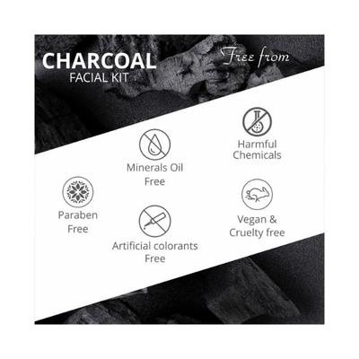 Glamveda Charcoal Detox and Anti Pollution Facial Kit 110 gm - Facial Kits