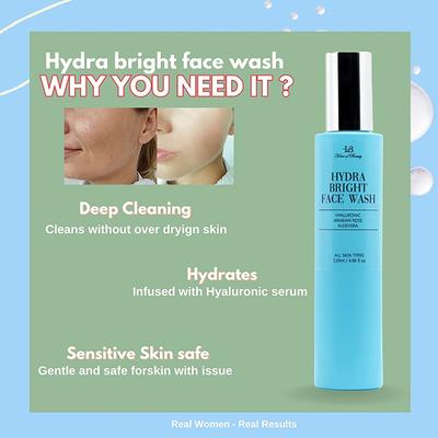 House of Beauty Hydrabright Facewash With Hyaluronic-Normal To Dry Skin For Hydration 120ml - Face Wash & Cleansers