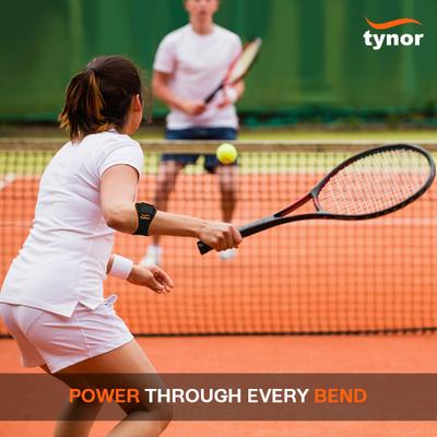 Tynor Tennis/Golfers Elbow Support Pro (UN) - Black & Orange - Arm/Elbow Supports