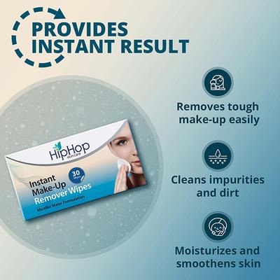 HipHop Makeup Remover Micellar Water Wipes 30's - Facial Wipes & Tissues