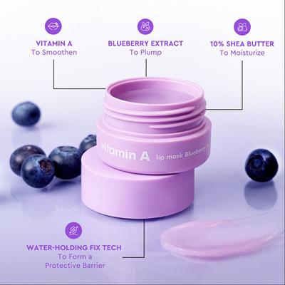 The Face Shop Vitamin A Lip Mask with Blueberry Extracts, Shea Butter for Soft, Plump Lips 14 gm - Lip Mask